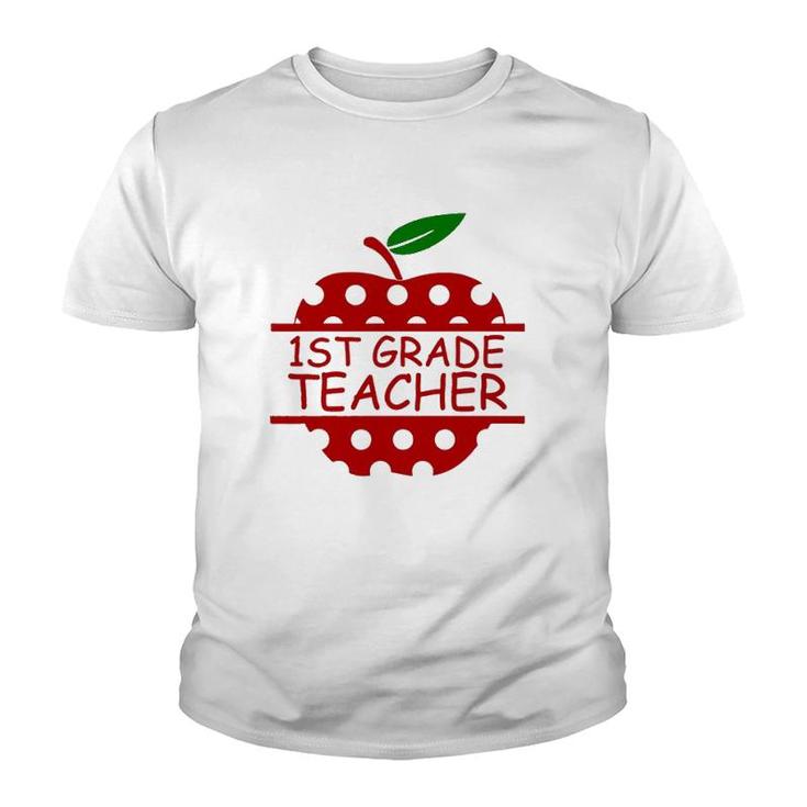 1St Grade Teacher Teaching Lover Apple Youth T-shirt
