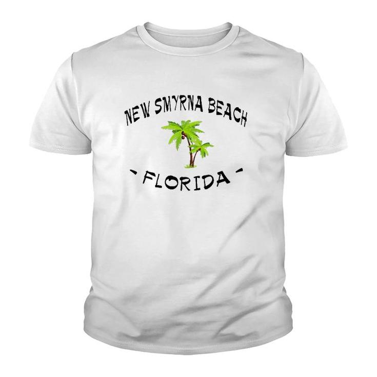 2 Sided Tropical New Smyrna Beach Florida Vacation Youth T-shirt