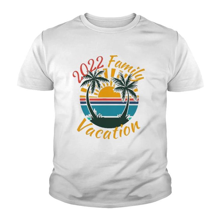 2022 Family Vacation Beach Sunset Summer Palm Trees Youth T-shirt