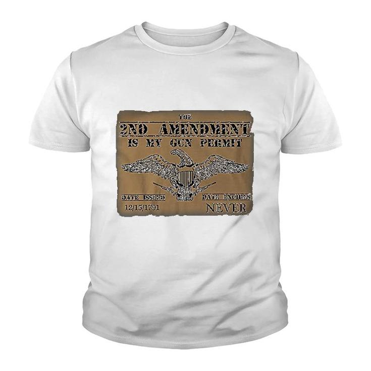 2nd Amendment Permit American Eagle Youth T-shirt