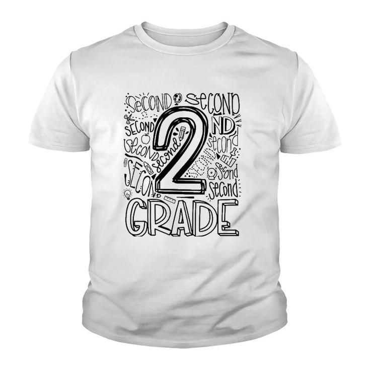 2Nd Grade Typography Team Second Grade Back To School Gift Youth T-shirt