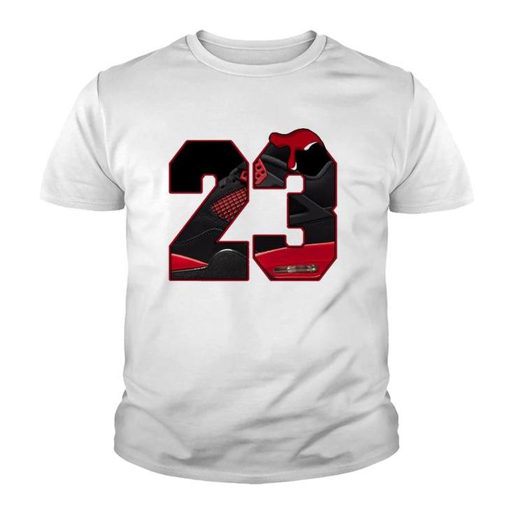 4 Red Thunder To Matching Number 23 Retro Red Thunder 4S Tee  Youth T-shirt