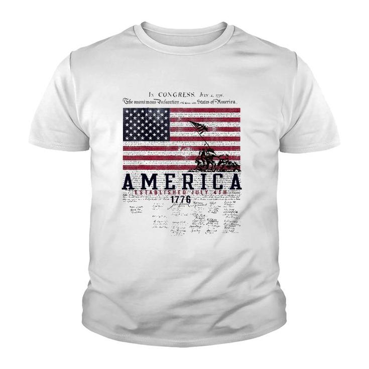 4Th Of July America Established July 4Th 1776 Ver2 Youth T-shirt