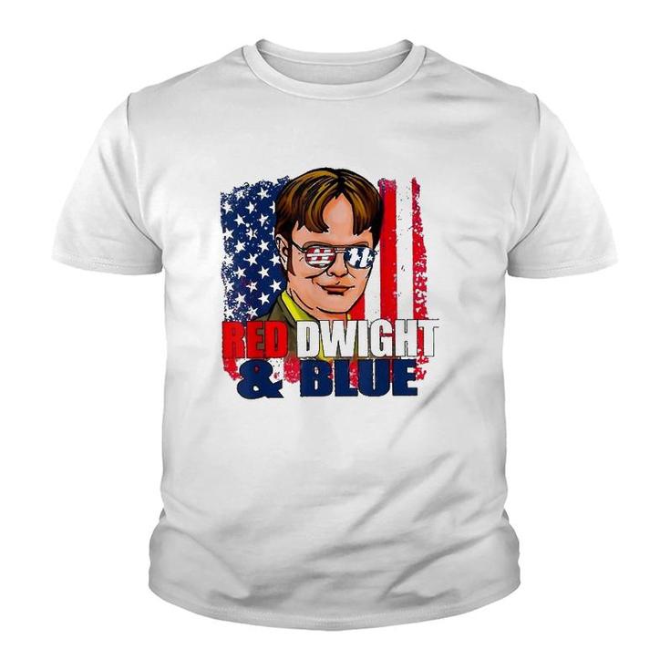4Th Of July Merica Red - Dwights And Blue American Flag Youth T-shirt