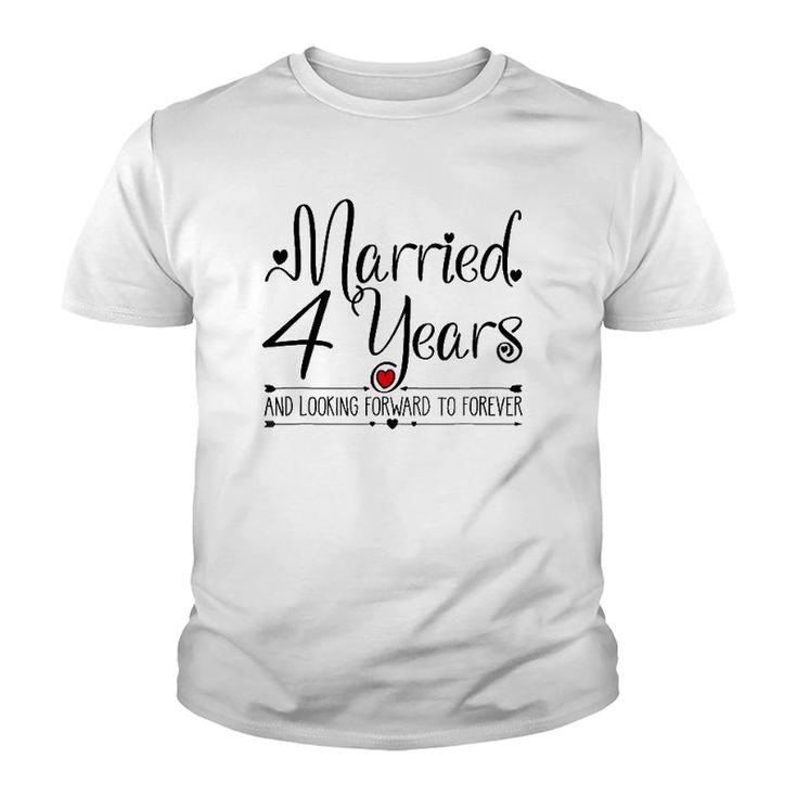 4Th Wedding Anniversary Gifts For Her Just Married 4 Years Youth T-shirt