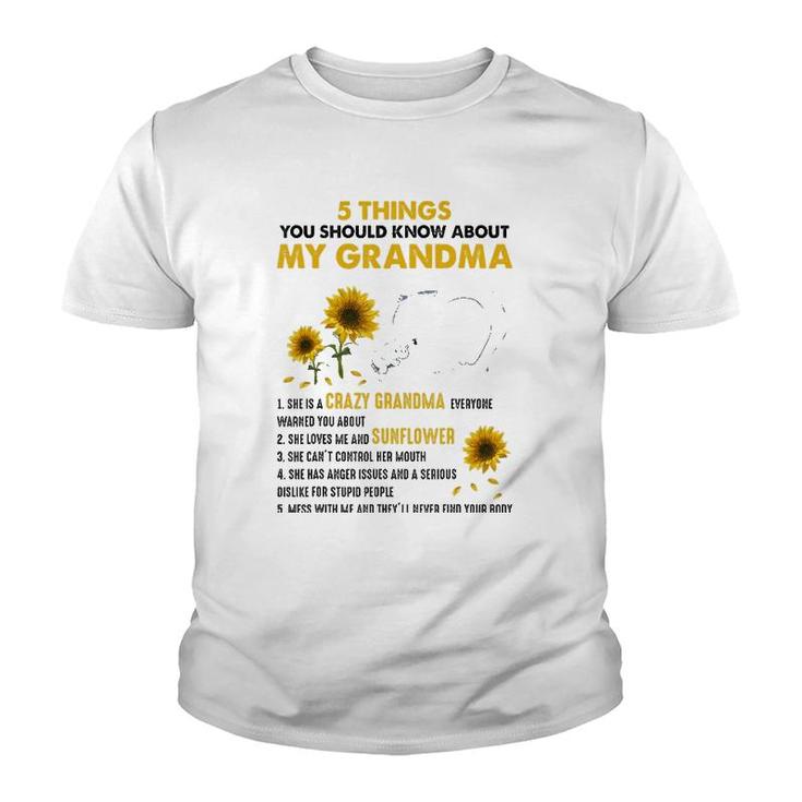 5 Things You Should Know About My Grandma Mother Day Gift Youth T-shirt