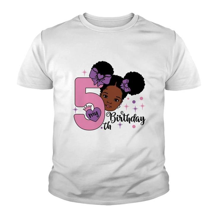 5Th Birthday It Is My 5Th Birthday Cute Girl Design Youth T-shirt