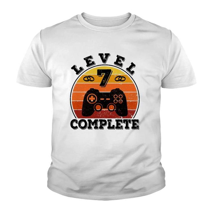 7 Years Marriage Anniversary 7 Years Married Level 7 Complete Youth T-shirt