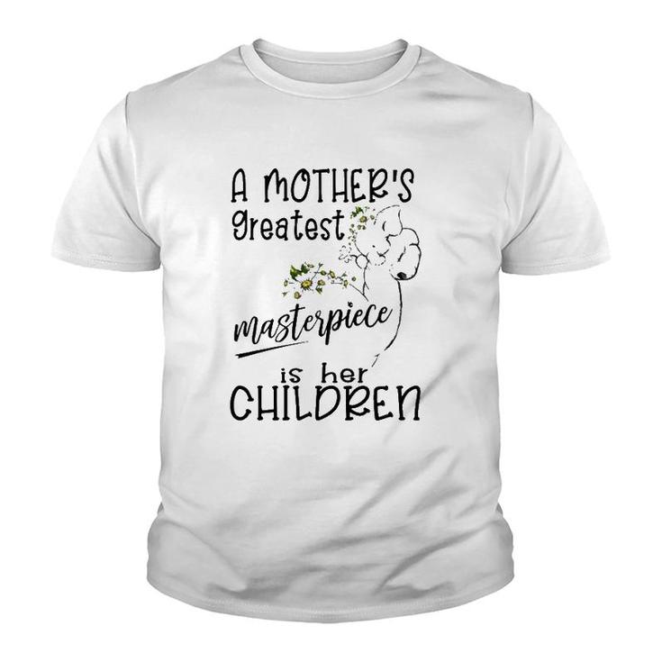 A Mother's Greatest Masterpiece Is Her Children Elephant Version Youth T-shirt