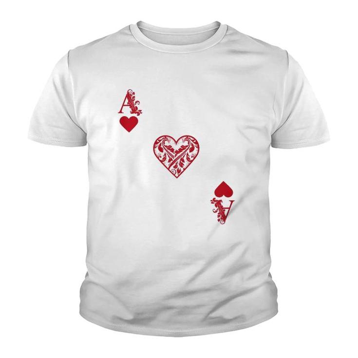 Ace Of Hearts Costume  - Funny Halloween Gift Youth T-shirt