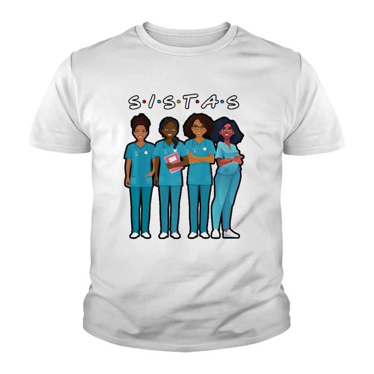 African American Nurse Black Sistas Queen Melanin Women Youth T-shirt