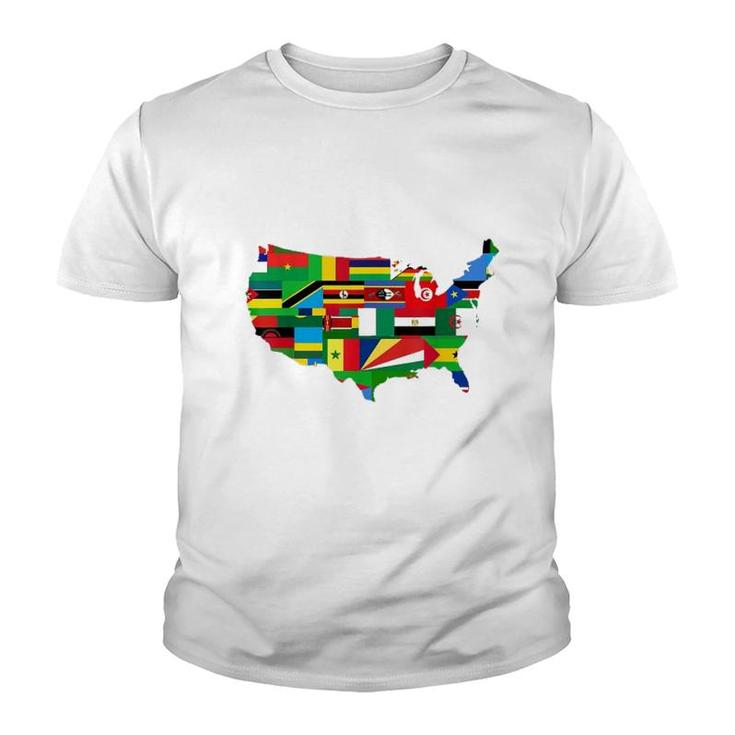 African Flags Black History Youth T-shirt