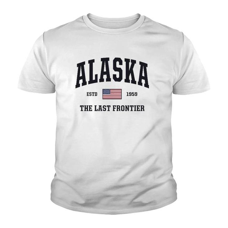 Alaska American Flag Veteran Military Gifts Usa Youth T-shirt