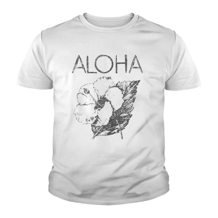 Aloha Hawaiian Flower Old School Hawaii  Youth T-shirt