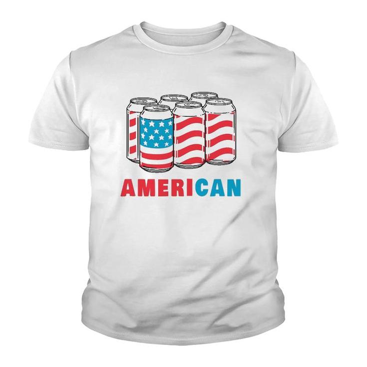 American Funny 4Th Of July Beer Patriotic Usa Flag Merica Youth T-shirt