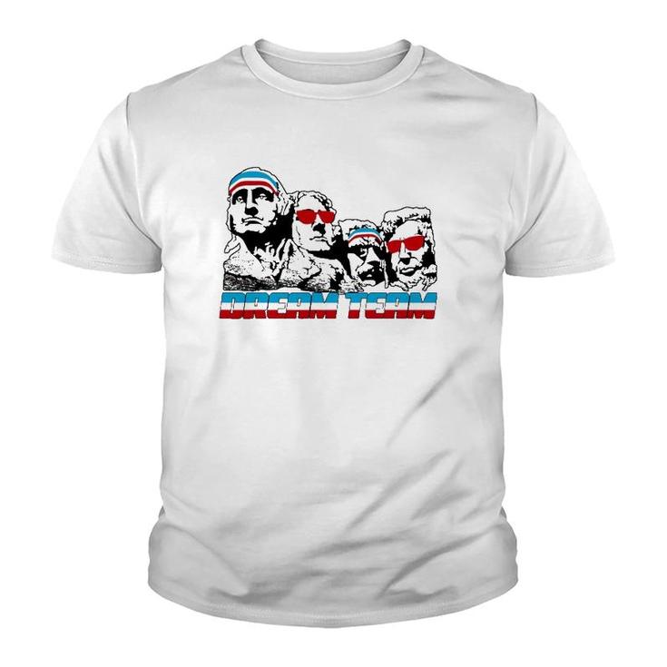 American Usa Flag Dream Team Funny Patriotic Retro Vintage Youth T-shirt