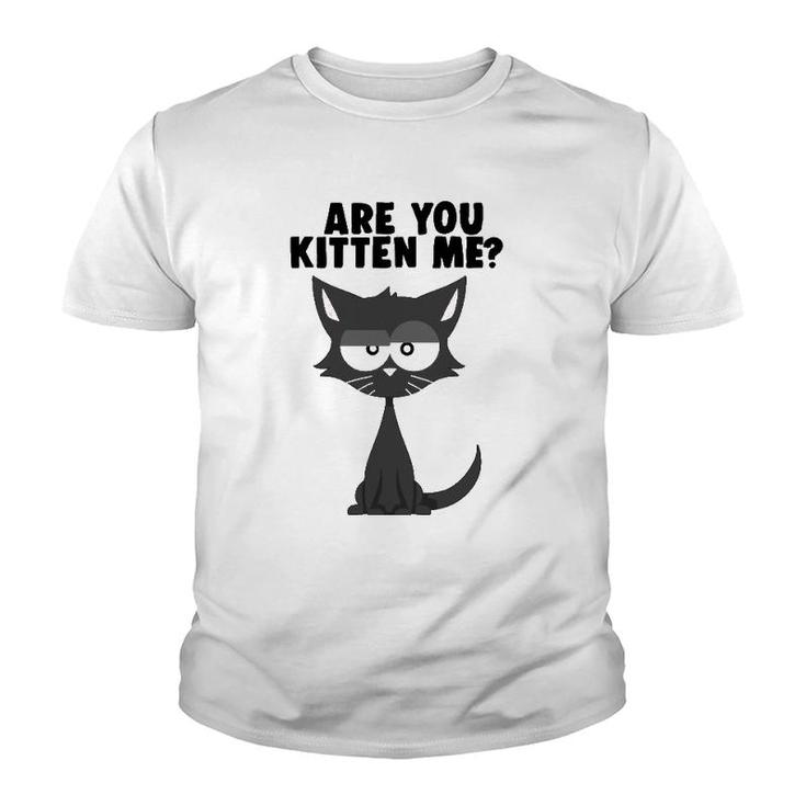 Are You Kitten Me Funny Pun Cat Graphic Youth T-shirt