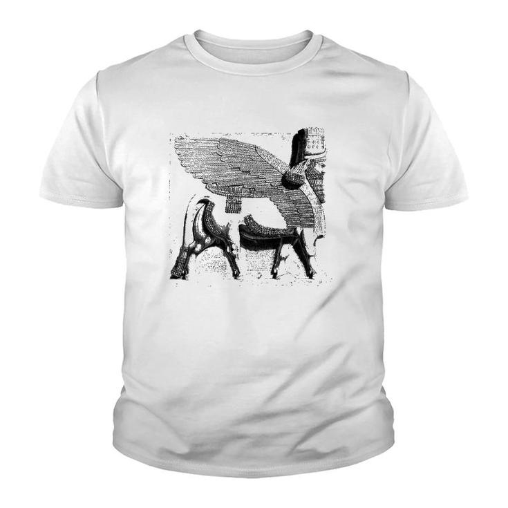 Assyrian Winged Bull Lamassu Iraq Iran Souvenir Gift Youth T-shirt