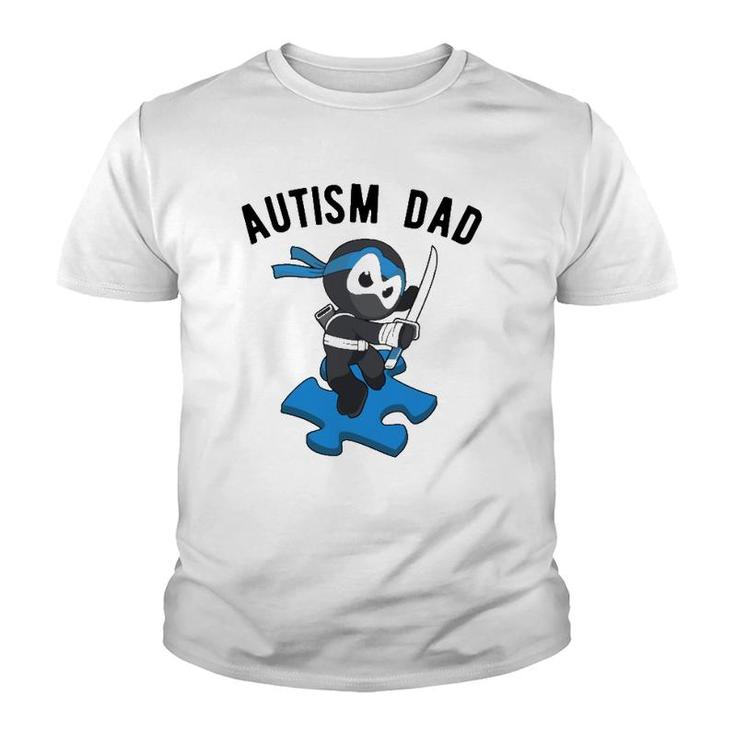 Autism Dad Ninja Martial Arts Father Youth T-shirt