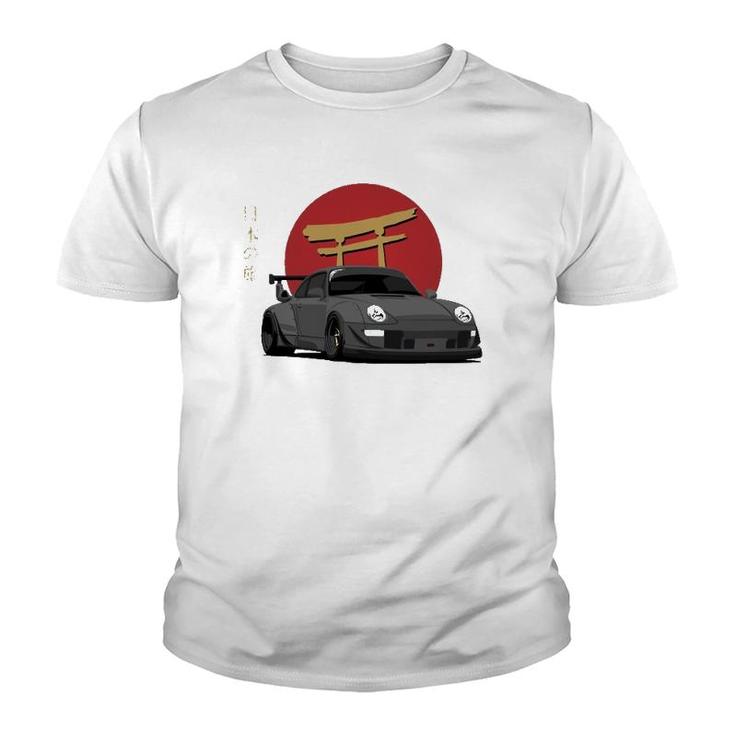 Automotive Retro German Jdm Tuning Wear Vintage Race Car  Youth T-shirt