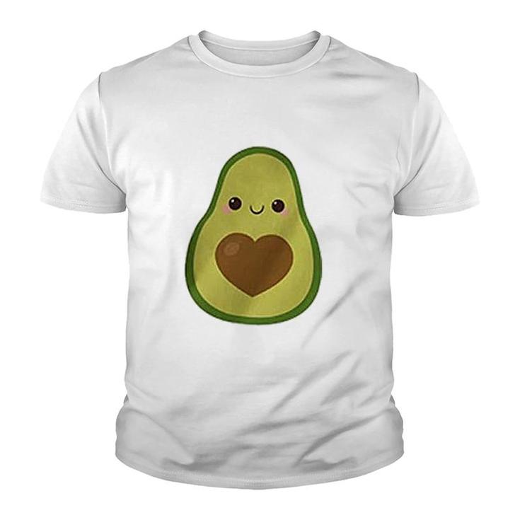 Avocado Letter Print Cute Heart Youth T-shirt