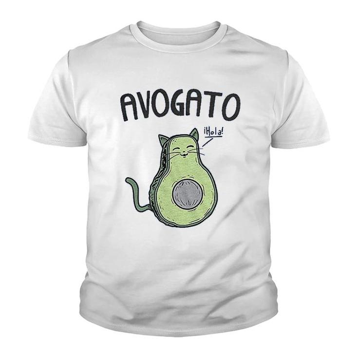 Avogato Funny Avocado Cat Youth T-shirt