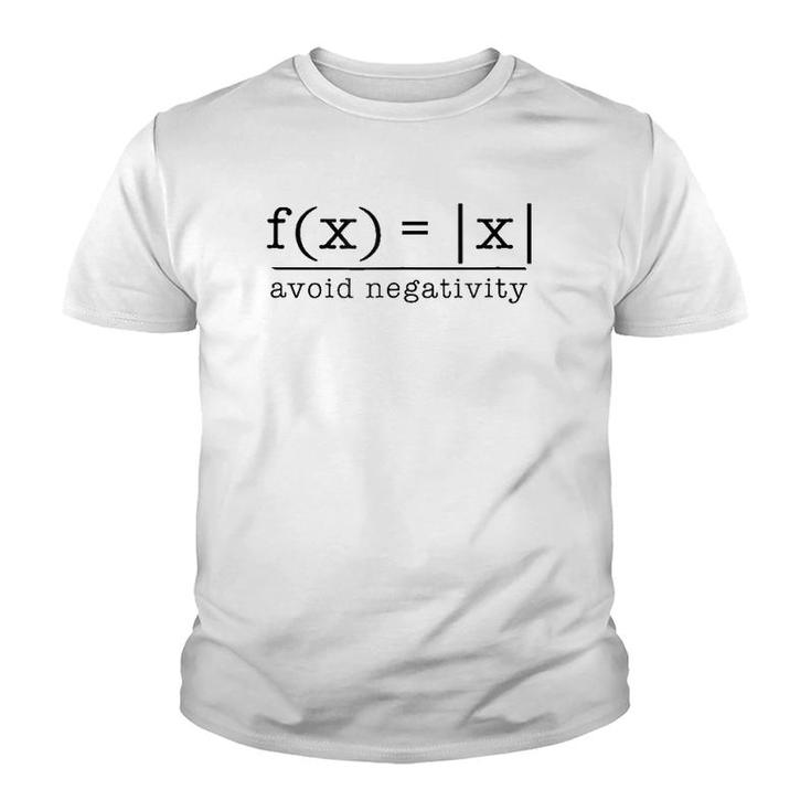 Avoid Negativity Funny Math Problem Teacher Engineer Youth T-shirt