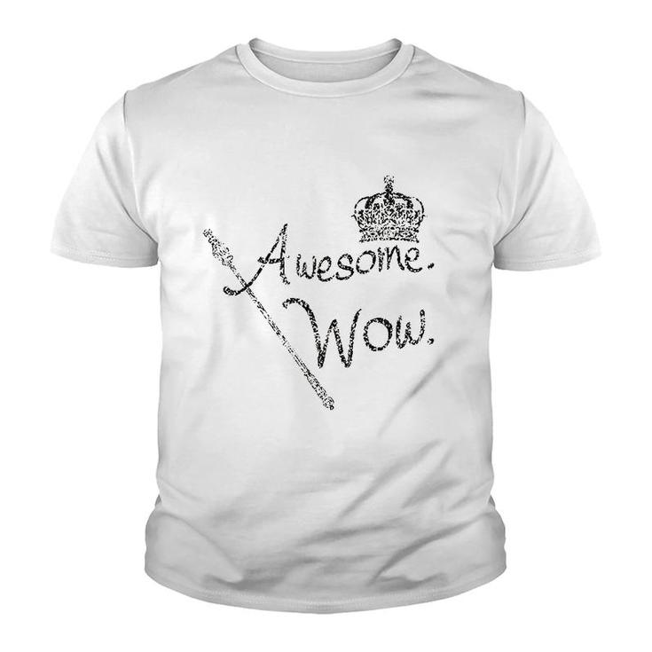 Awesome Wow King George Crown Scepter Youth T-shirt