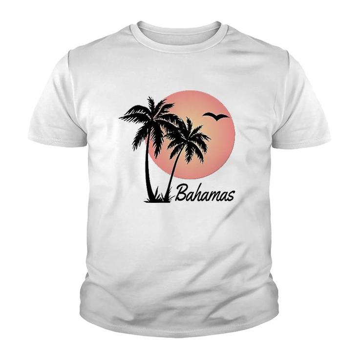 Bahamas Souvenir Gift Palm Tree Sun Beach Youth T-shirt