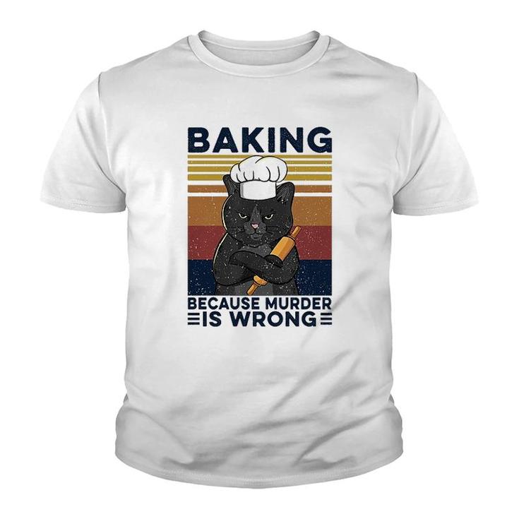 Baking Black Cat Youth T-shirt