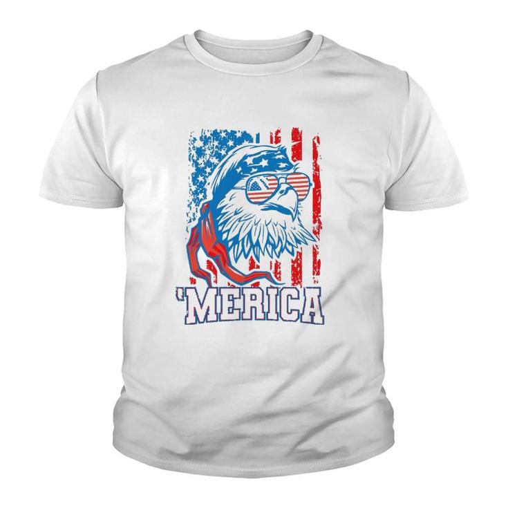 Bald Eagle American Flag Patriotic Usa 4Th Of July Youth T-shirt