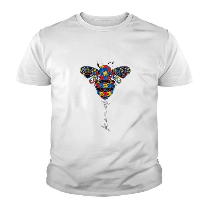 Be Kind Awareness Love Puzzle Piece Bee Kind Youth T-shirt