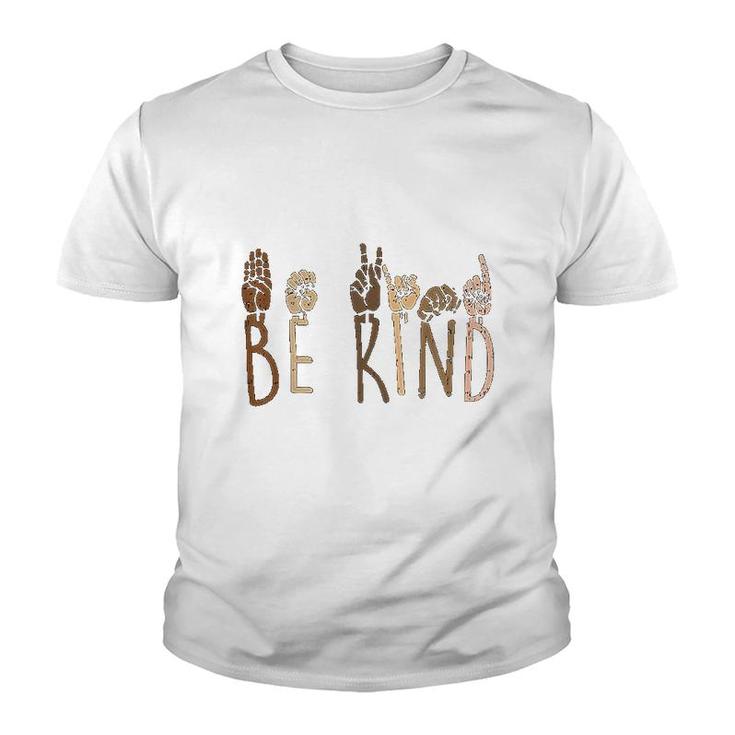 Be Kind Hand Signs Black Matter Youth T-shirt