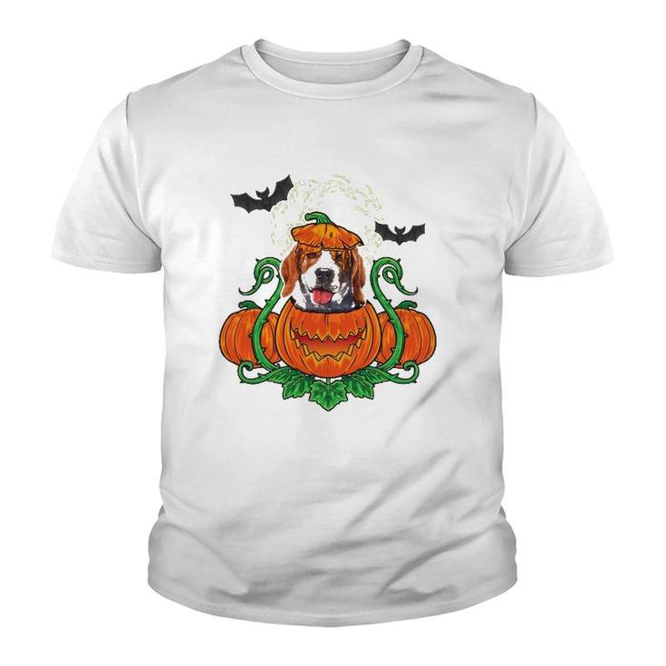 Beagle Costume Halloween Pumpkin Halloween Funny Dog Gift Youth T-shirt