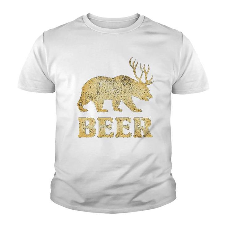 Bear Deer Beer Funny Youth T-shirt