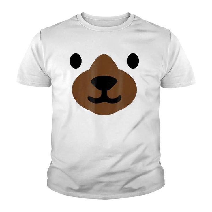 Bear Face Halloween Costume  Funny Youth T-shirt
