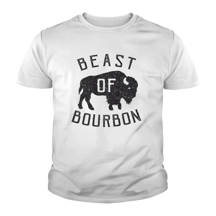 Beast Of Bourbon Drinking Whiskey  Bison Buffalo Party Youth T-shirt
