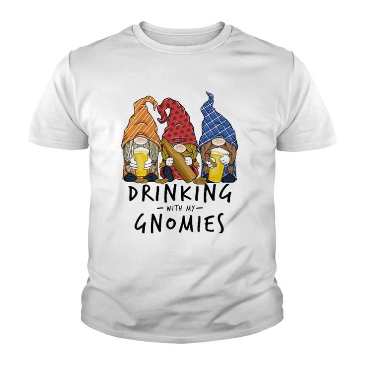 Beer Gnomes Drinking With My Gnomies Beer Drinking Men Women  Youth T-shirt
