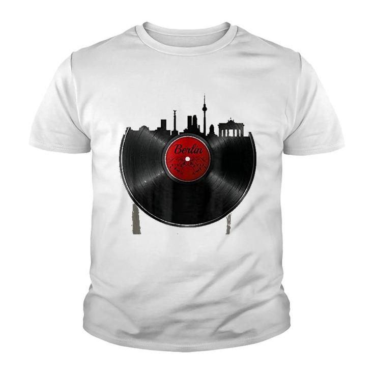 Berlin Vinyl Dj Techno Music Retro Old School Gift Youth T-shirt