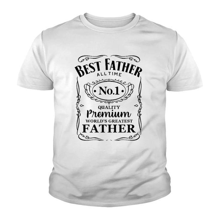 Best Father Of All Time Whiskey Label Youth T-shirt