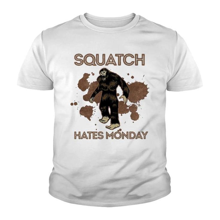 Bigfoot Squatch Hates Monday Youth T-shirt