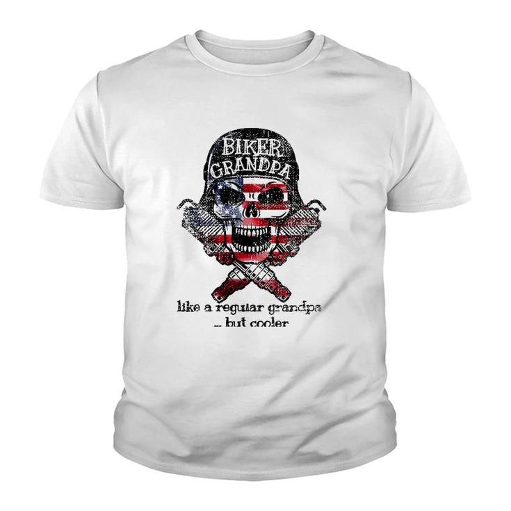 Biker Grandpa Funny Motorcycle Grandfather Tee Youth T-shirt
