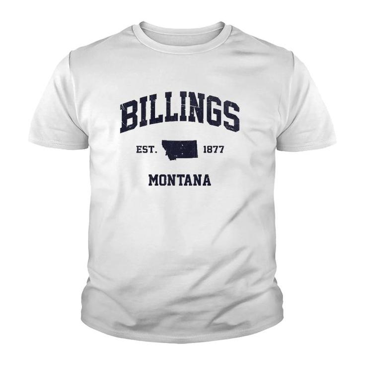 Billings Montana Mt Usa Vintage State Athletic Style Gift  Youth T-shirt