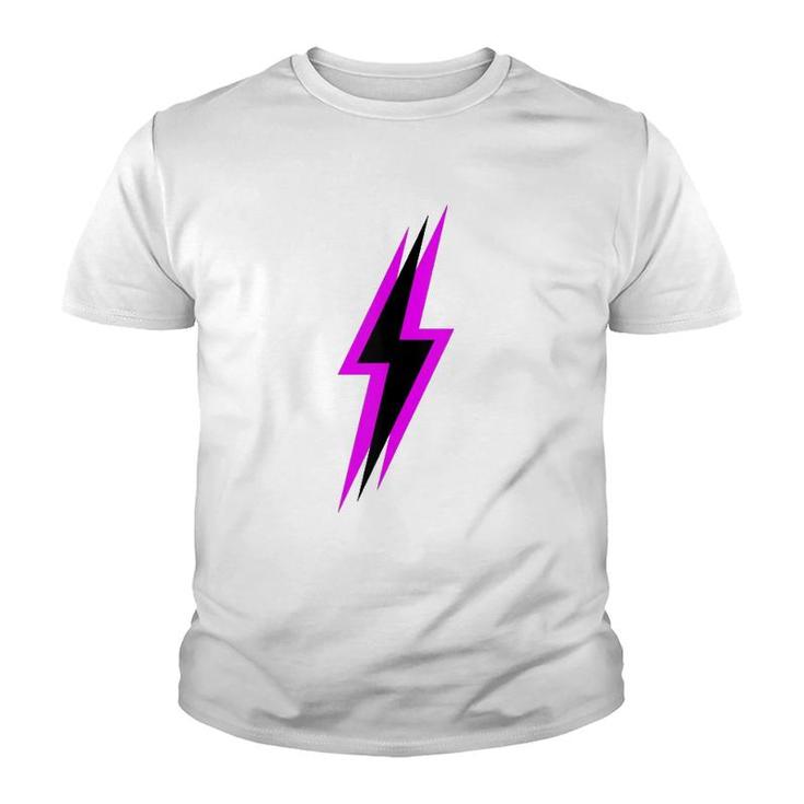 Black And Purple Lightning Bolt Youth T-shirt