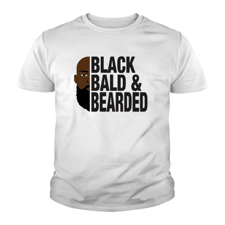 Black Bald And Bearded Face Funny Father's Day Youth T-shirt