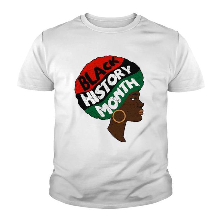 Black History Month Proud Afro African Queen Freedom Youth T-shirt