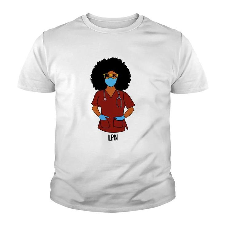 Black History Month Proud Lpn Awesome Nursing Job Title Youth T-shirt