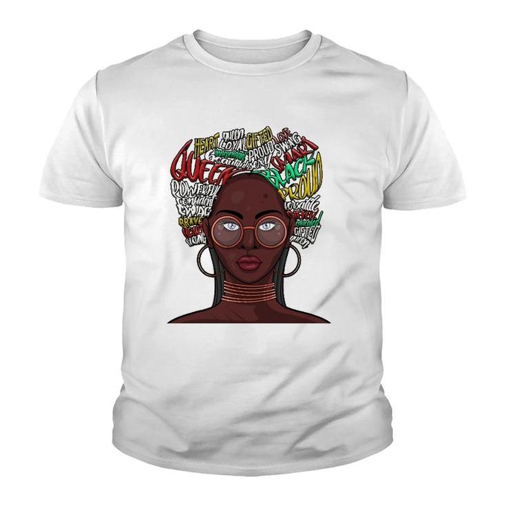 Black Queen S For Women African American Natural Afro Youth T-shirt