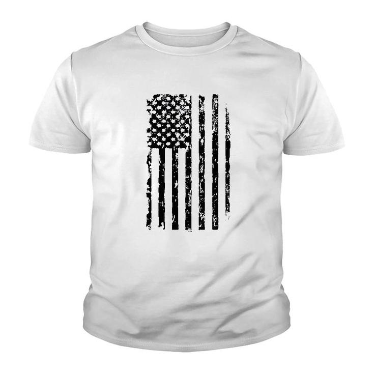 Black Usa Flag  United States Youth T-shirt