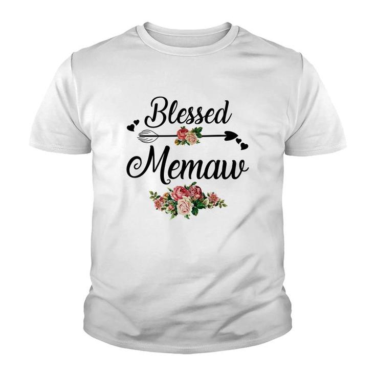 Blessed Memaw Flower Youth T-shirt